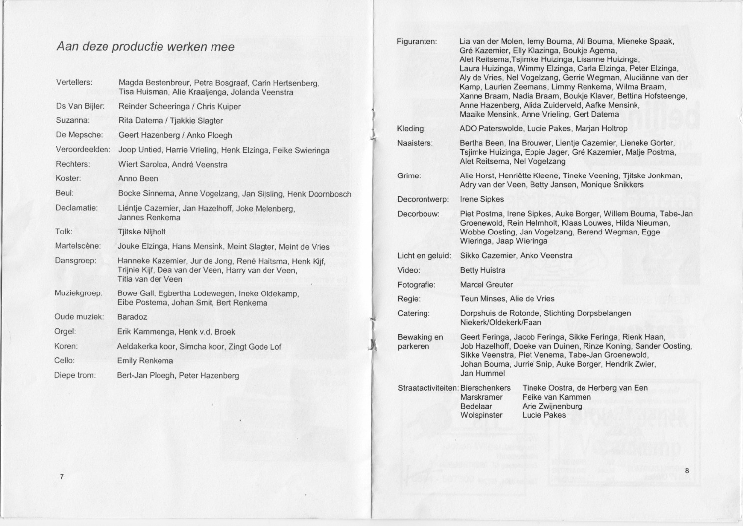 Booklet for Theaterspektakel Mepske van 't Foan, 